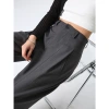 Grey wide-leg pants for women 2026 new style, high-end suit pants, high-waisted, draping, casual floor-length straight-leg pants details Picture